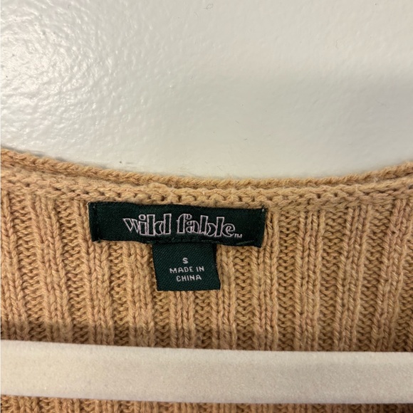 Tan Ribbed Knit Sweater - Picture 2 of 2